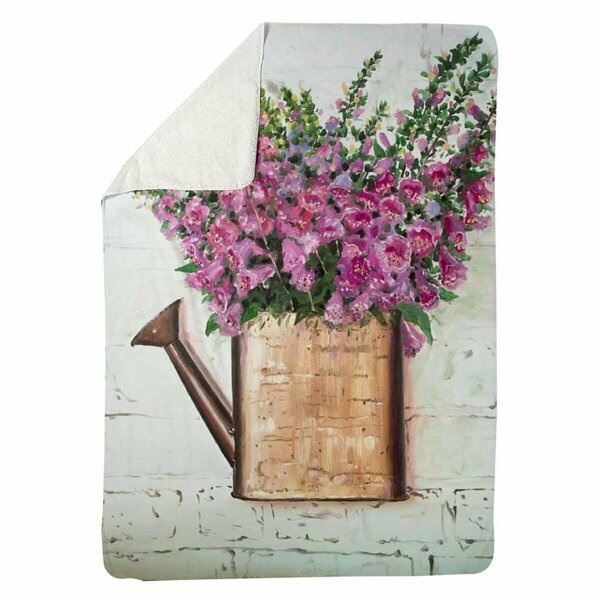 Begin Home Decor 60 x 80 in. Purple Foxglove Flowers-Sherpa Fleece Blanket 5545-6080-FL371